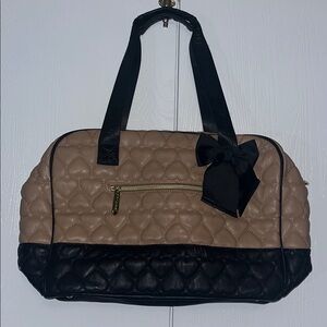 Betsy Johnson Two Toned Quilted Overnight Bag